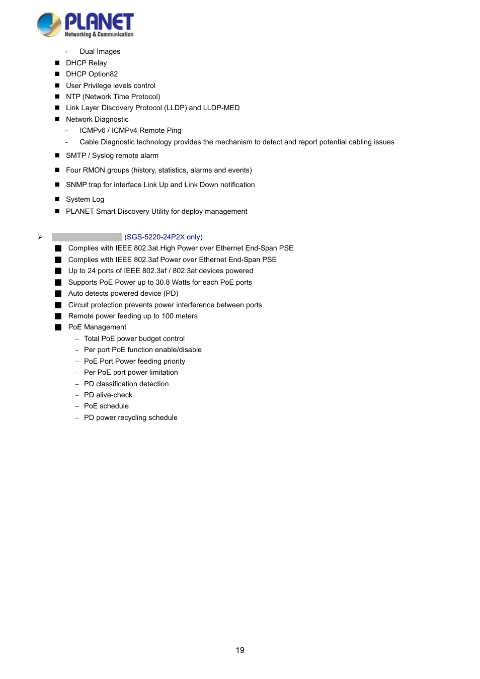 PLANET SGS-5220-24P2X User Manual | Page 19 / 373