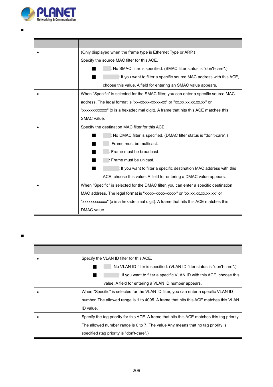 PLANET SGS-5220-24P2X User Manual | Page 209 / 373
