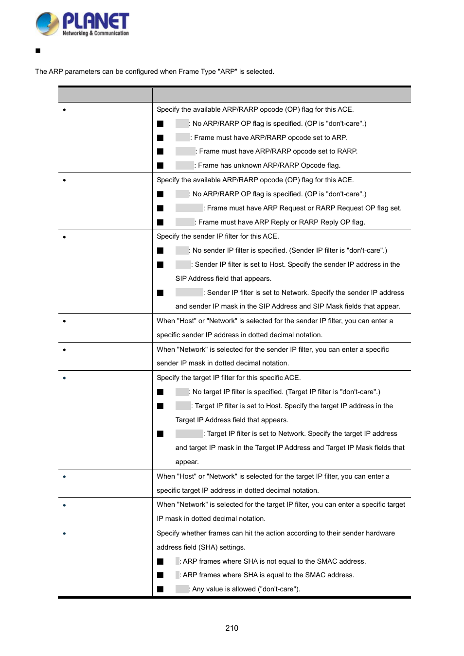 PLANET SGS-5220-24P2X User Manual | Page 210 / 373