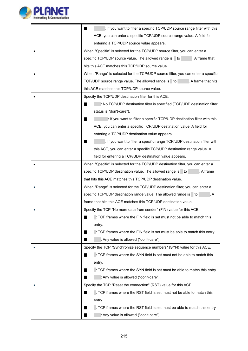 PLANET SGS-5220-24P2X User Manual | Page 215 / 373