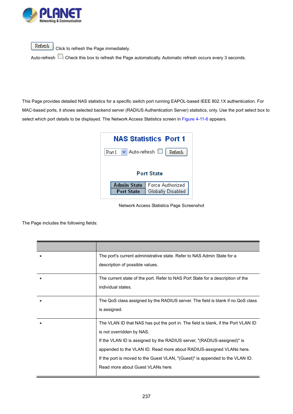 5 network access statistics | PLANET SGS-5220-24P2X User Manual | Page 237 / 373