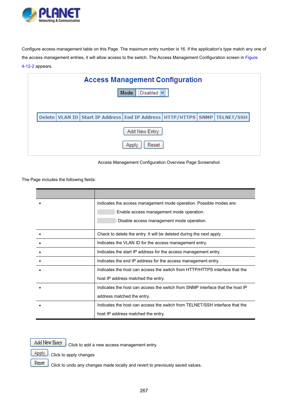 2 access management | PLANET SGS-5220-24P2X User Manual | Page 267 / 373