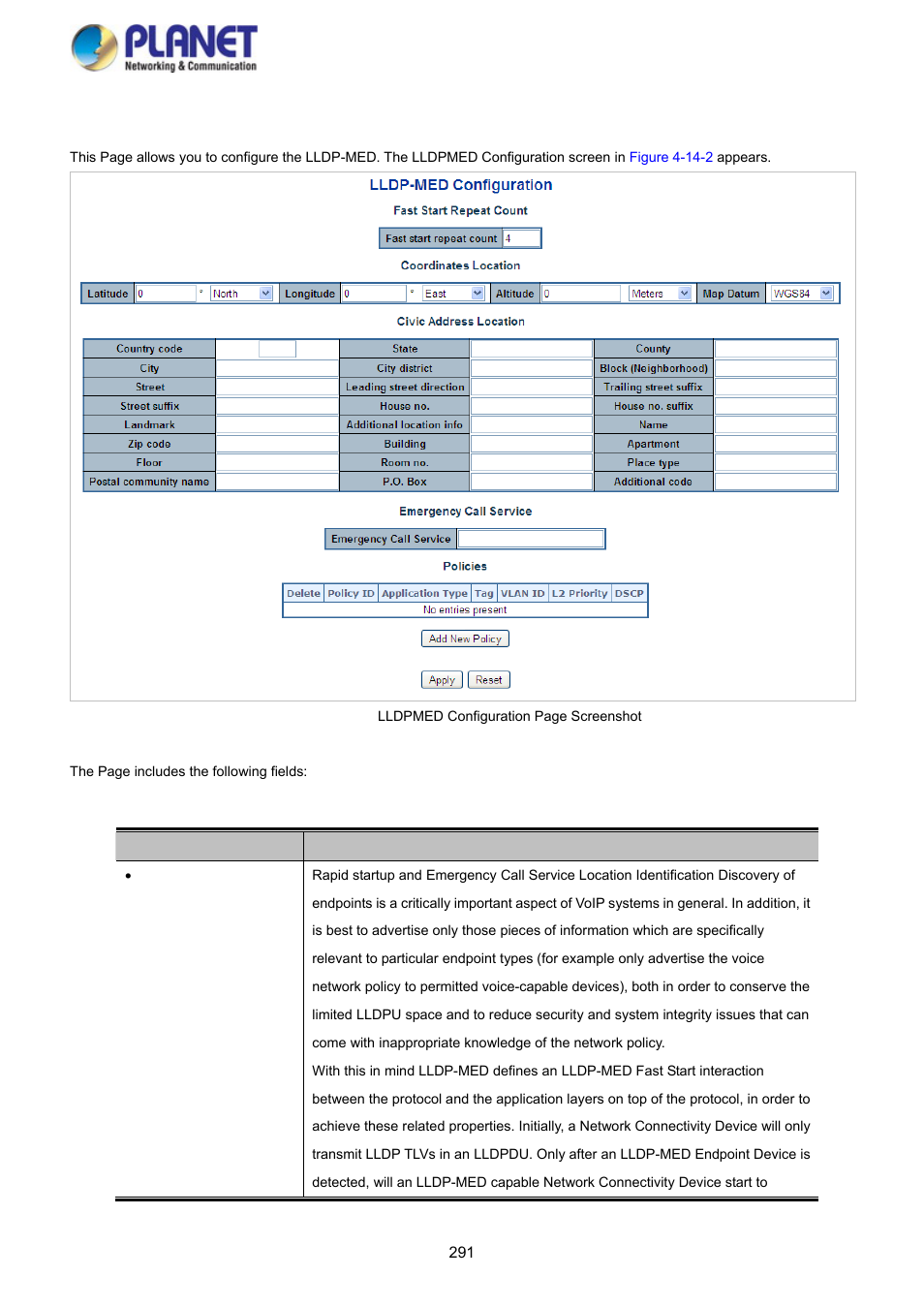 3 lldp med configuration | PLANET SGS-5220-24P2X User Manual | Page 291 / 373