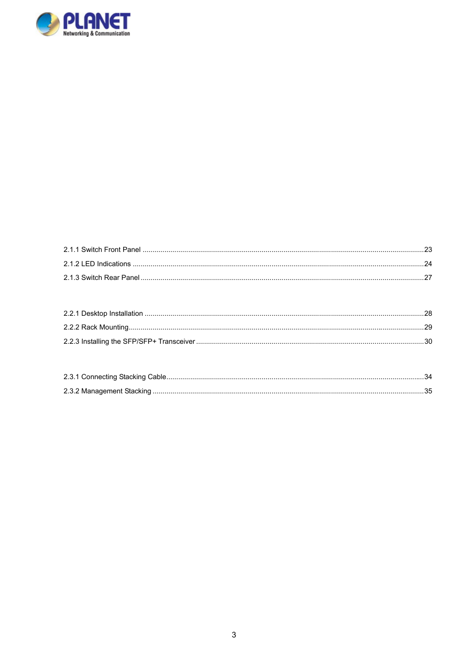 PLANET SGS-5220-24P2X User Manual | Page 3 / 373
