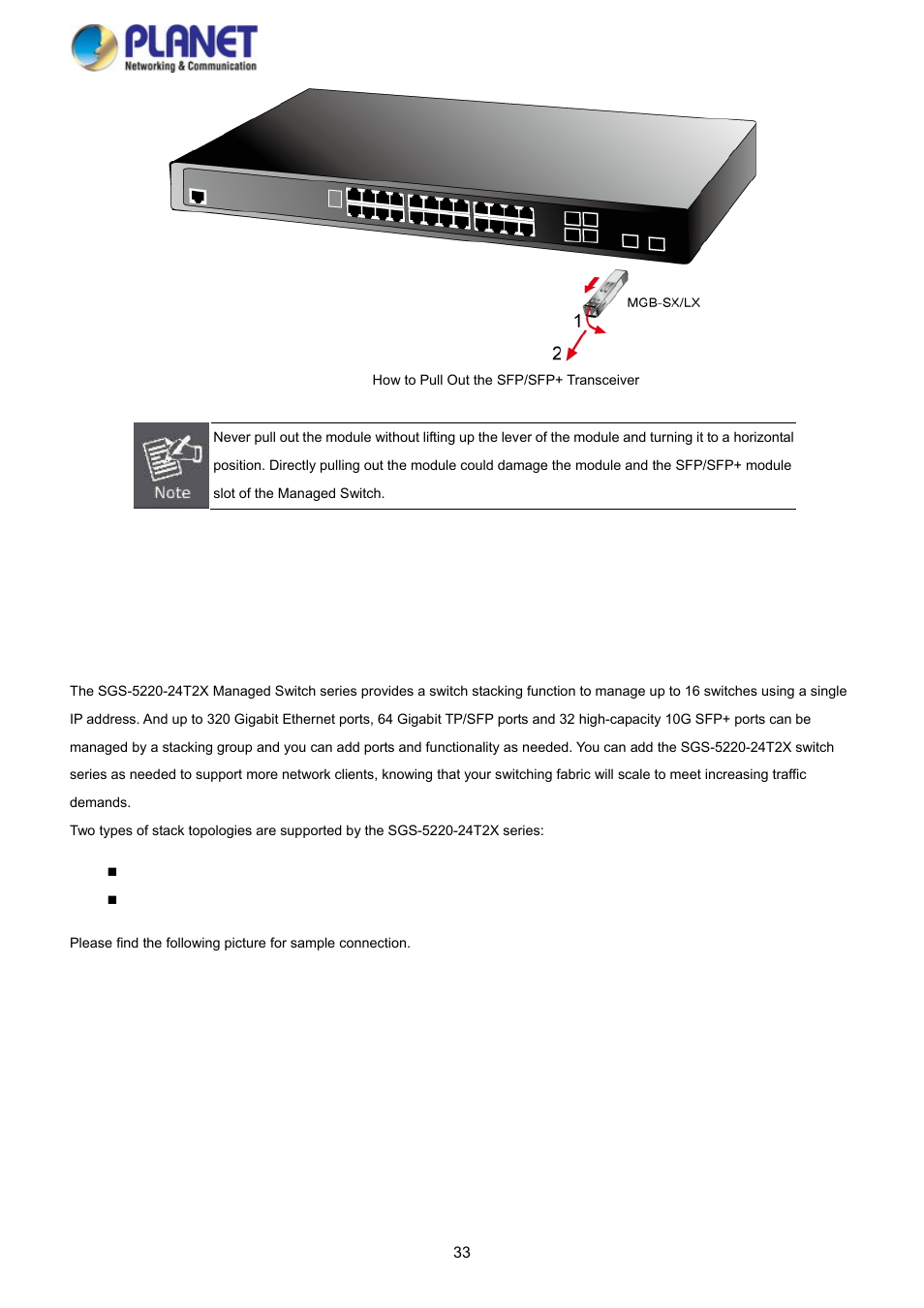 3 stack installation | PLANET SGS-5220-24P2X User Manual | Page 33 / 373