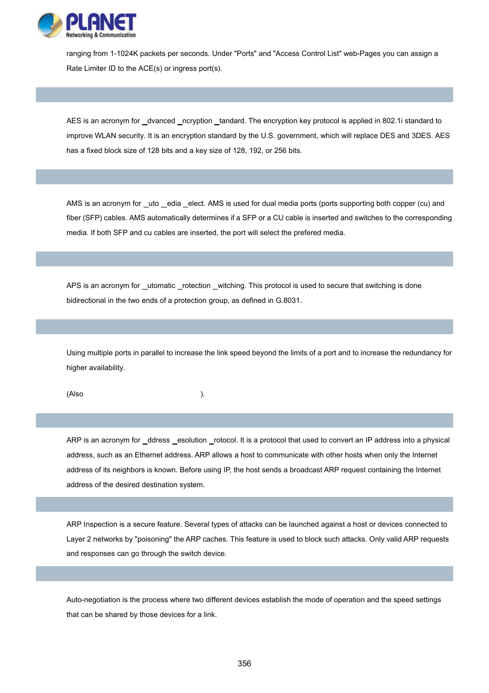 PLANET SGS-5220-24P2X User Manual | Page 356 / 373