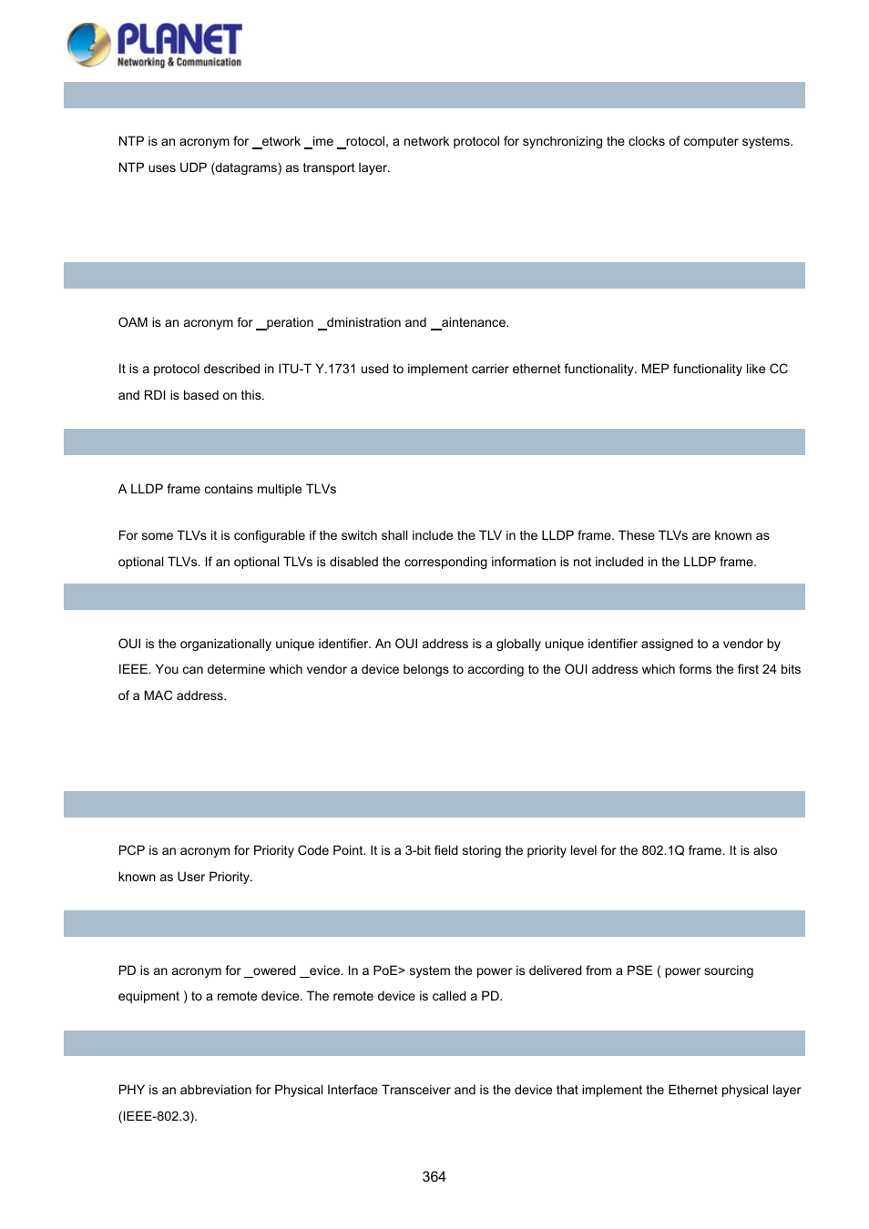 PLANET SGS-5220-24P2X User Manual | Page 364 / 373