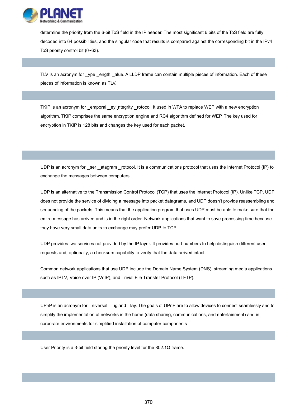 PLANET SGS-5220-24P2X User Manual | Page 370 / 373