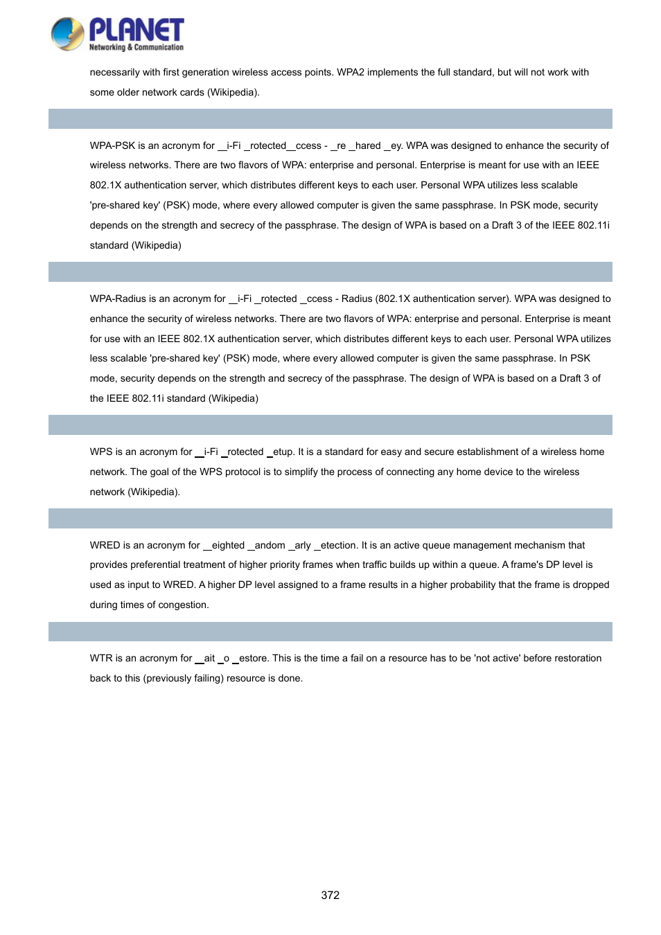 PLANET SGS-5220-24P2X User Manual | Page 372 / 373