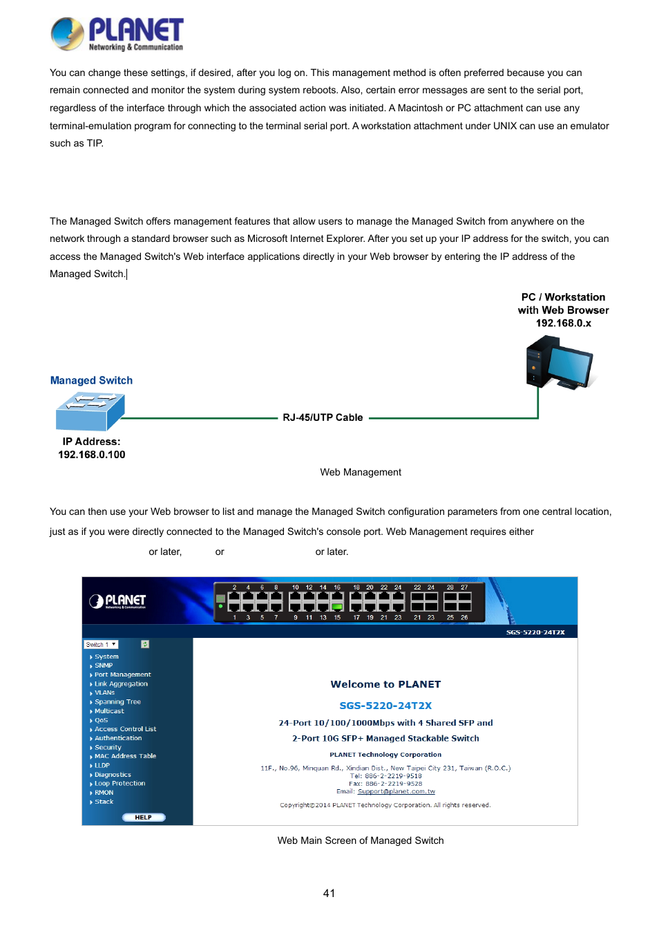 4 web management | PLANET SGS-5220-24P2X User Manual | Page 41 / 373