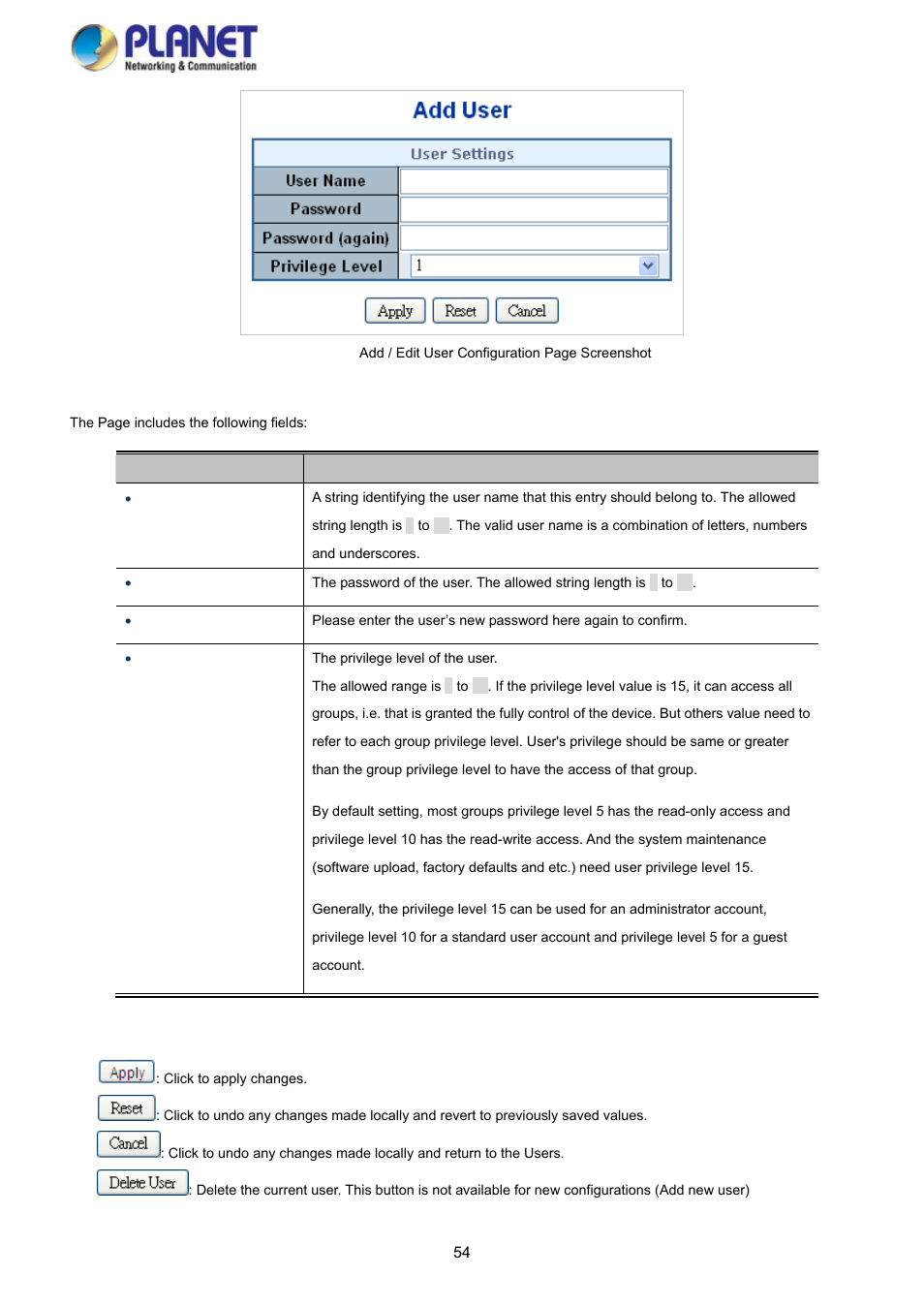 PLANET SGS-5220-24P2X User Manual | Page 54 / 373