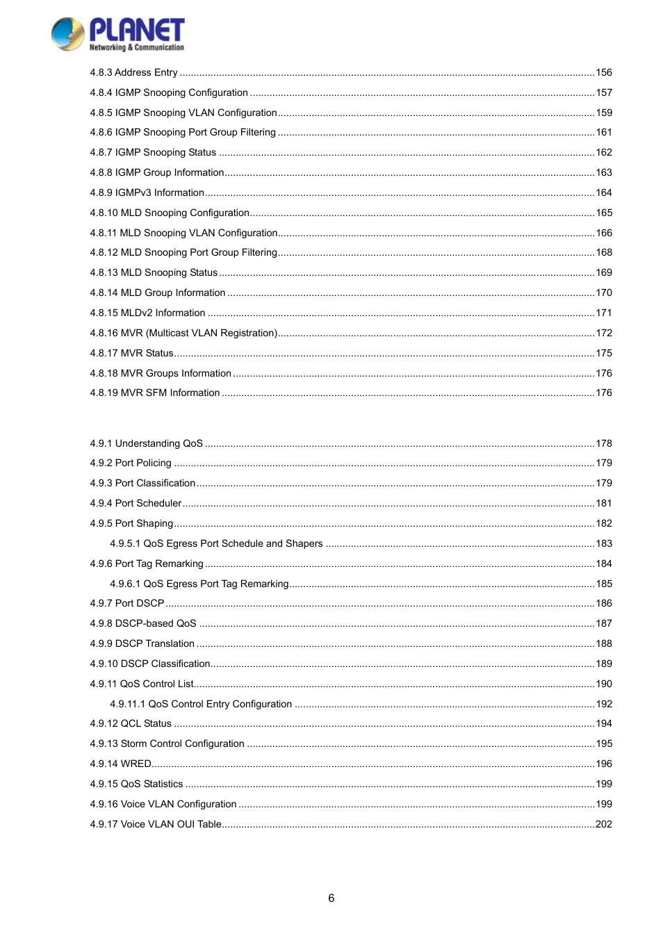 PLANET SGS-5220-24P2X User Manual | Page 6 / 373