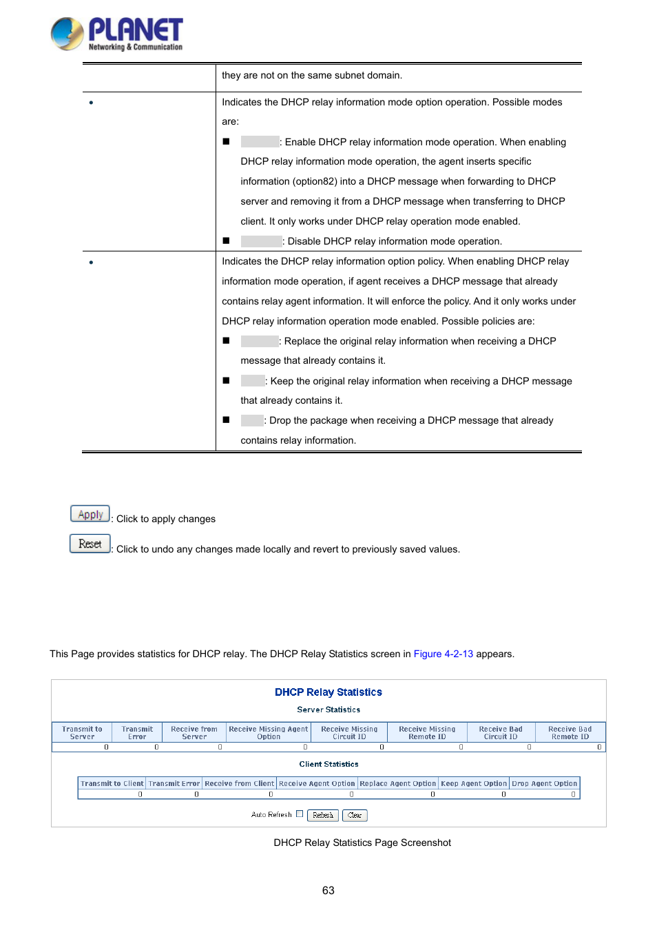 10 dhcp relay statistics | PLANET SGS-5220-24P2X User Manual | Page 63 / 373