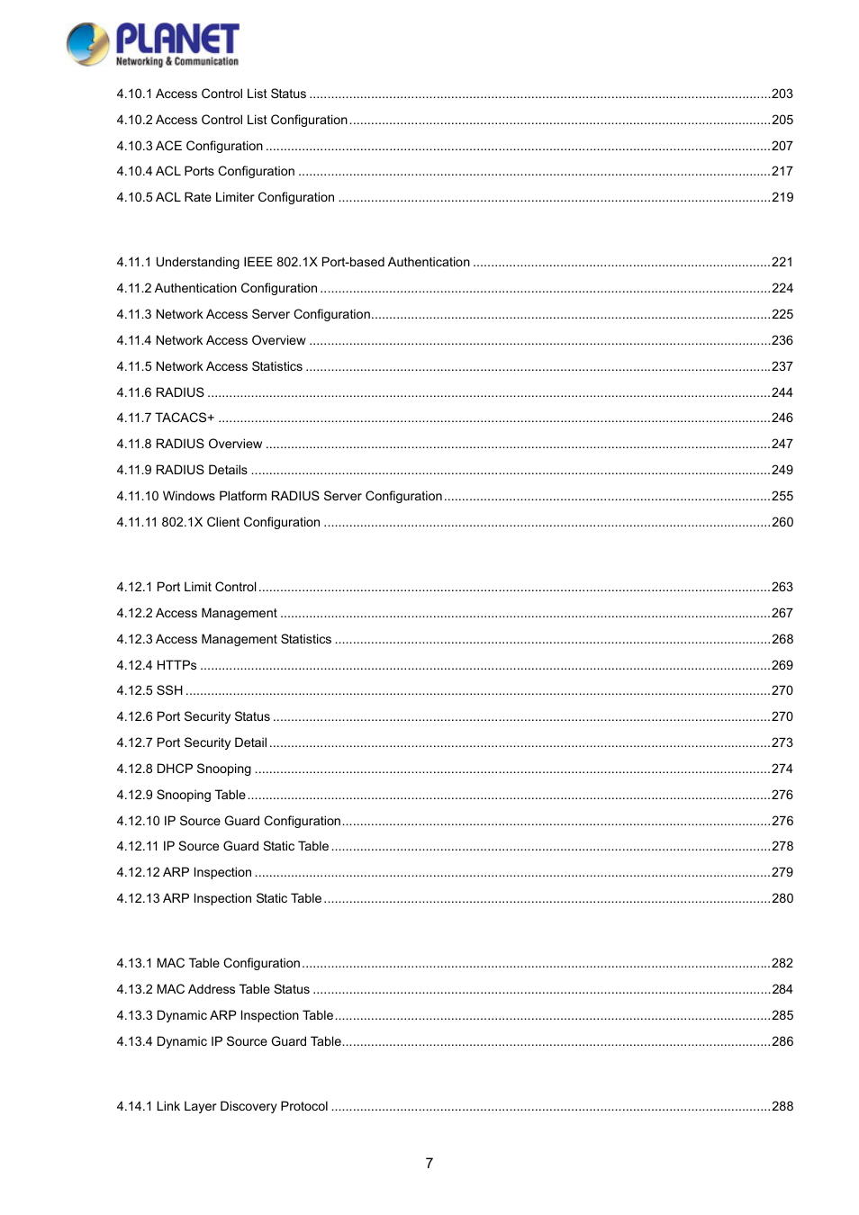PLANET SGS-5220-24P2X User Manual | Page 7 / 373