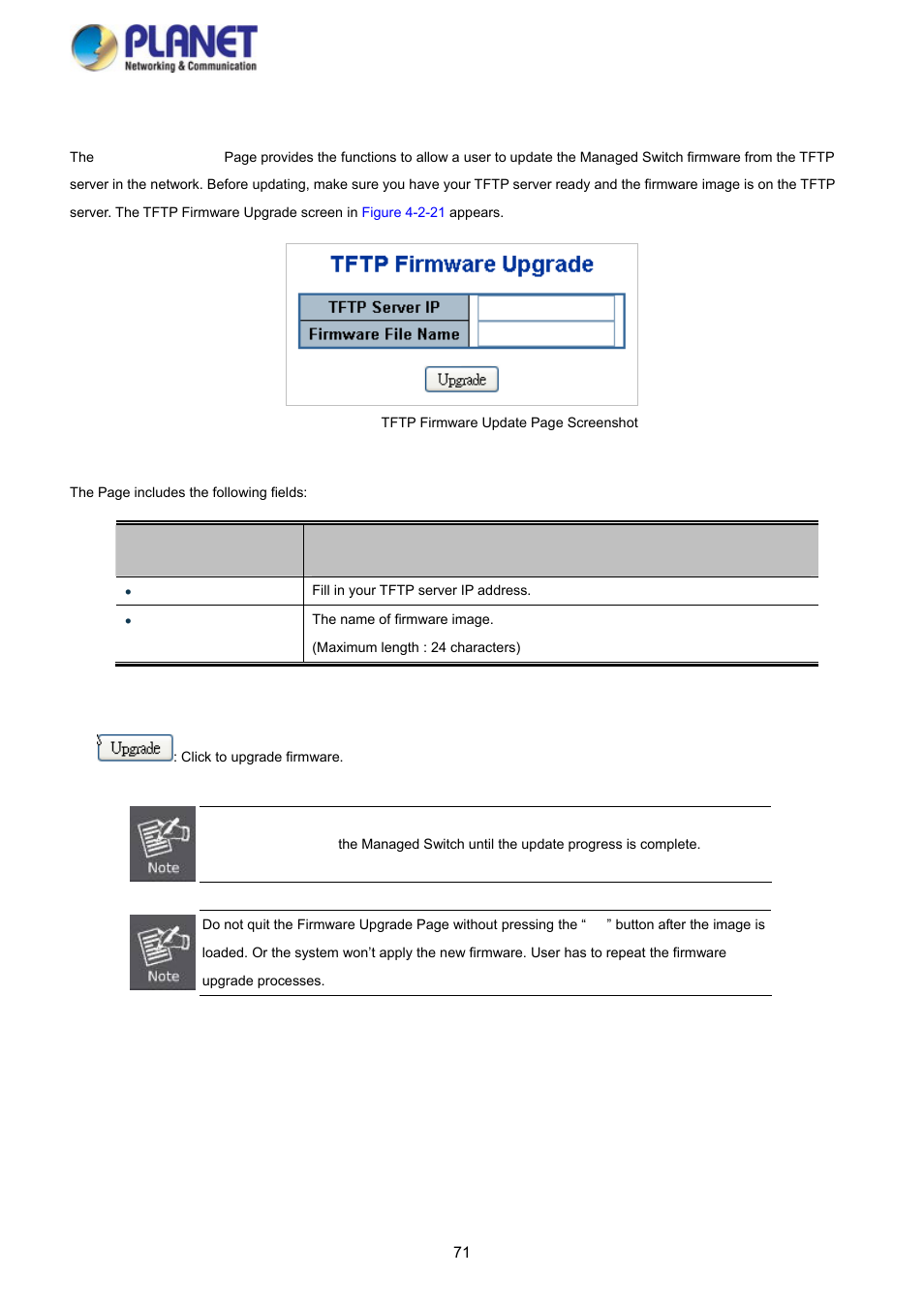 17 tftp firmware upgrade | PLANET SGS-5220-24P2X User Manual | Page 71 / 373