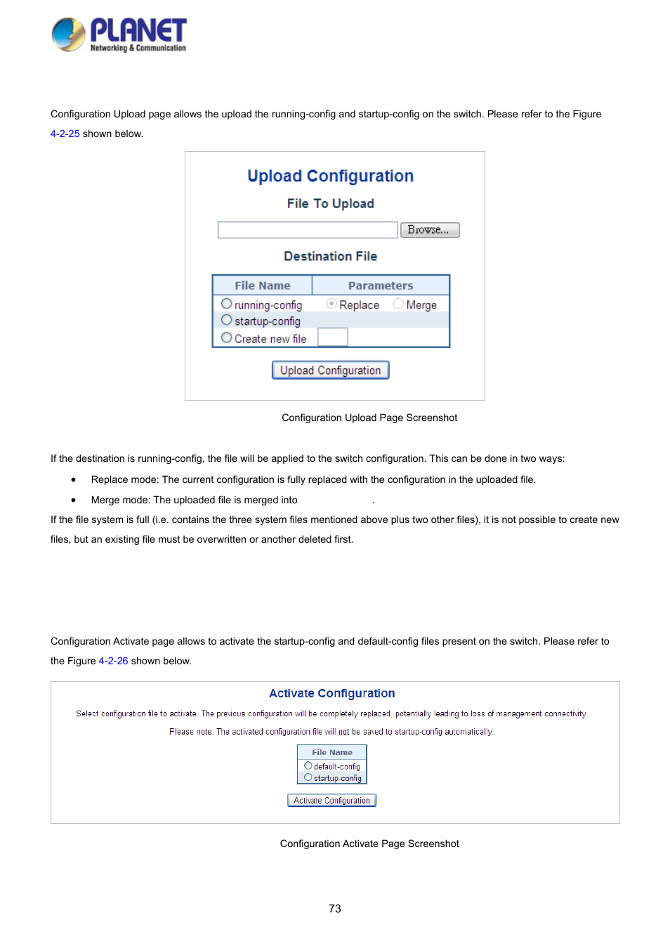 20 configuration upload, 21 configuration activate | PLANET SGS-5220-24P2X User Manual | Page 73 / 373