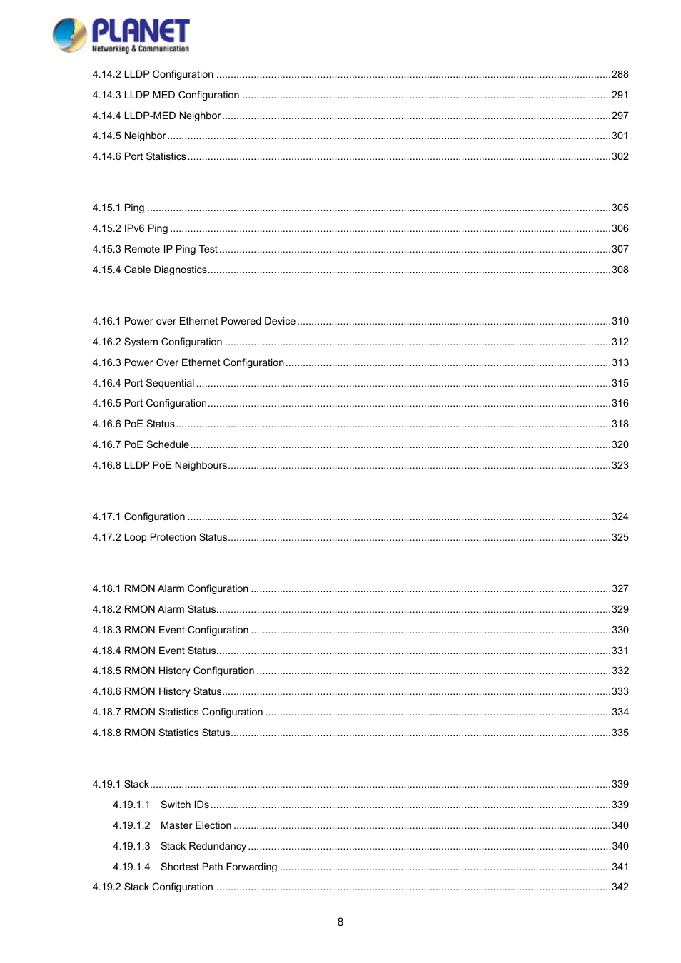 PLANET SGS-5220-24P2X User Manual | Page 8 / 373