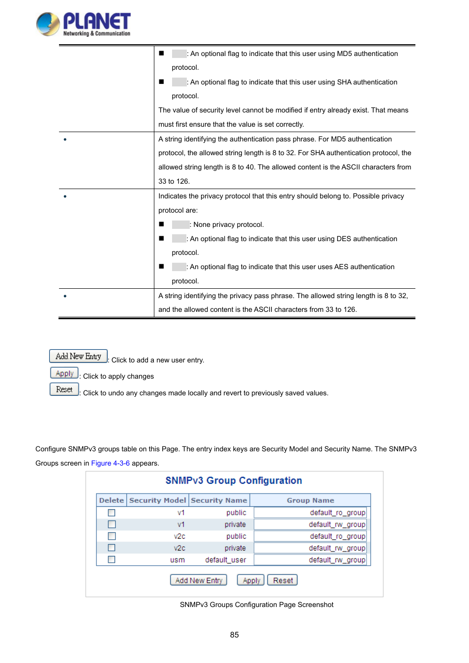 3 snmpv3 groups | PLANET SGS-5220-24P2X User Manual | Page 85 / 373