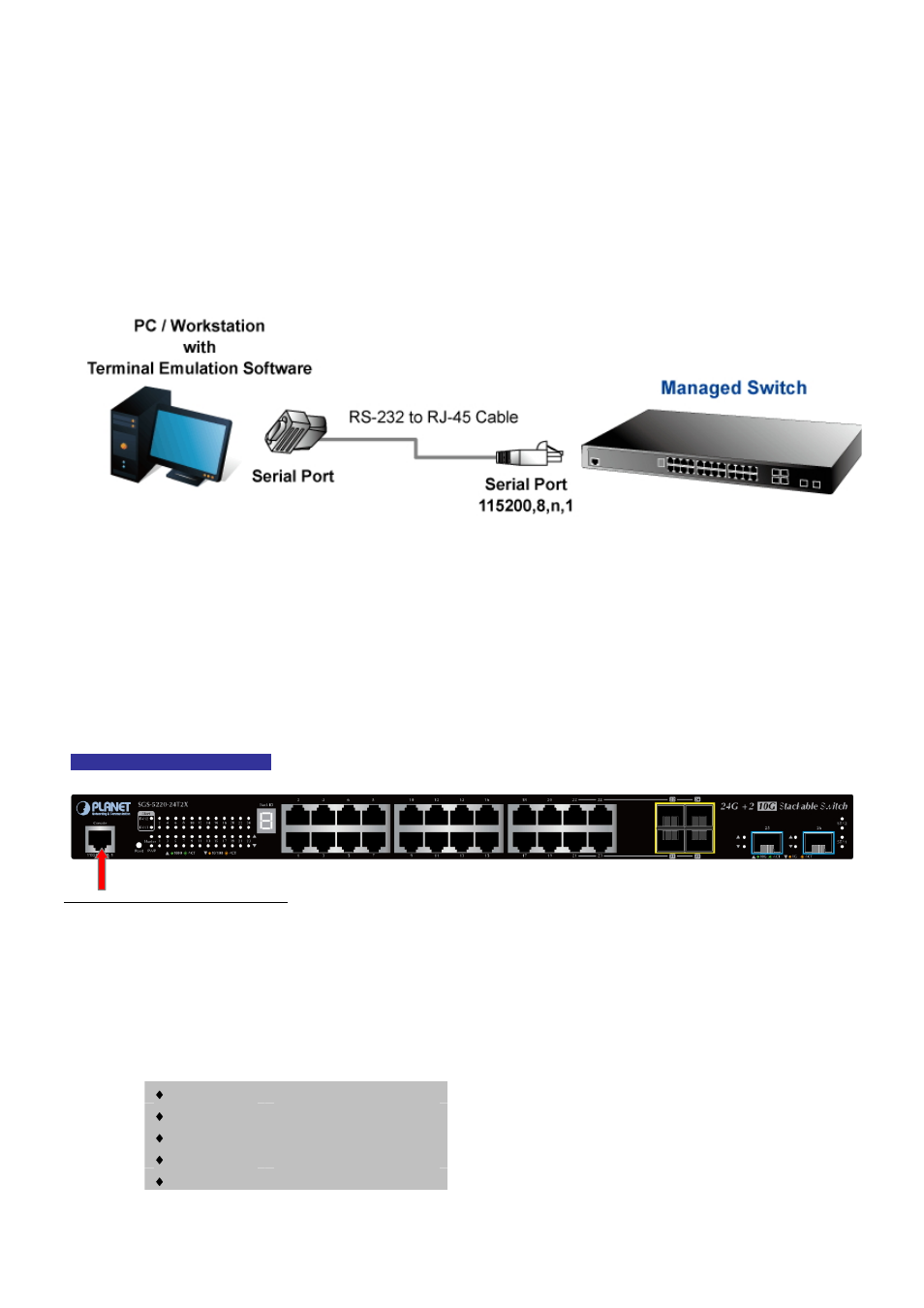 Chapter 2 console cli management, 1 terminal setup | PLANET SGS-5220-24T2X User Manual | Page 20 / 366