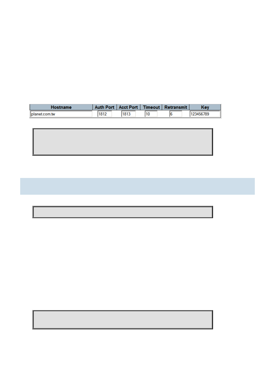 142 radius-server key | PLANET SGS-5220-24T2X User Manual | Page 232 / 366