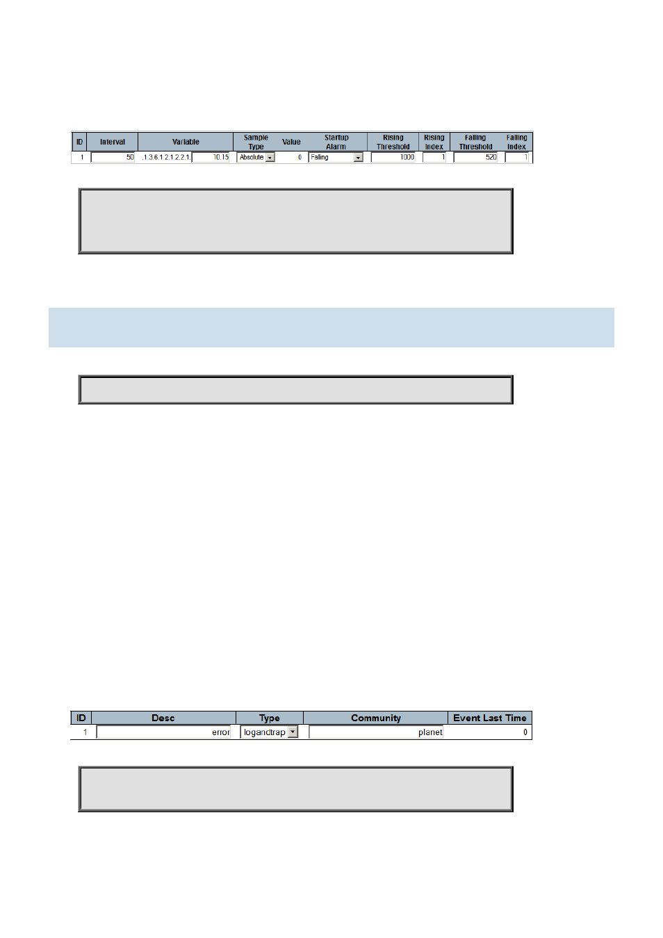 146 rmon event | PLANET SGS-5220-24T2X User Manual | Page 235 / 366
