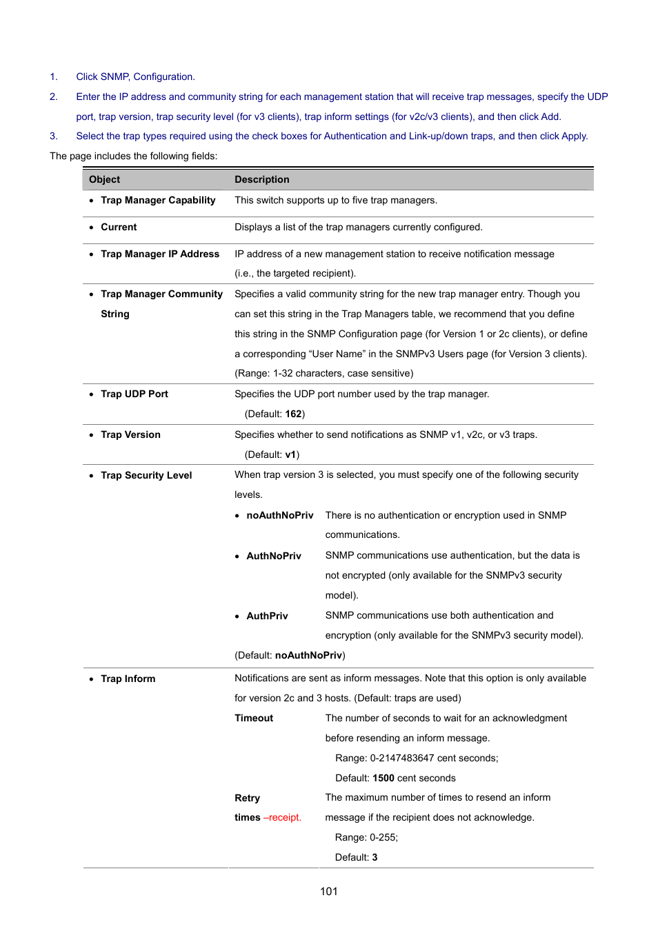 3 snmpv3, 1 snmpv3 engine id | PLANET SGSD-1022 User Manual | Page 101 / 693
