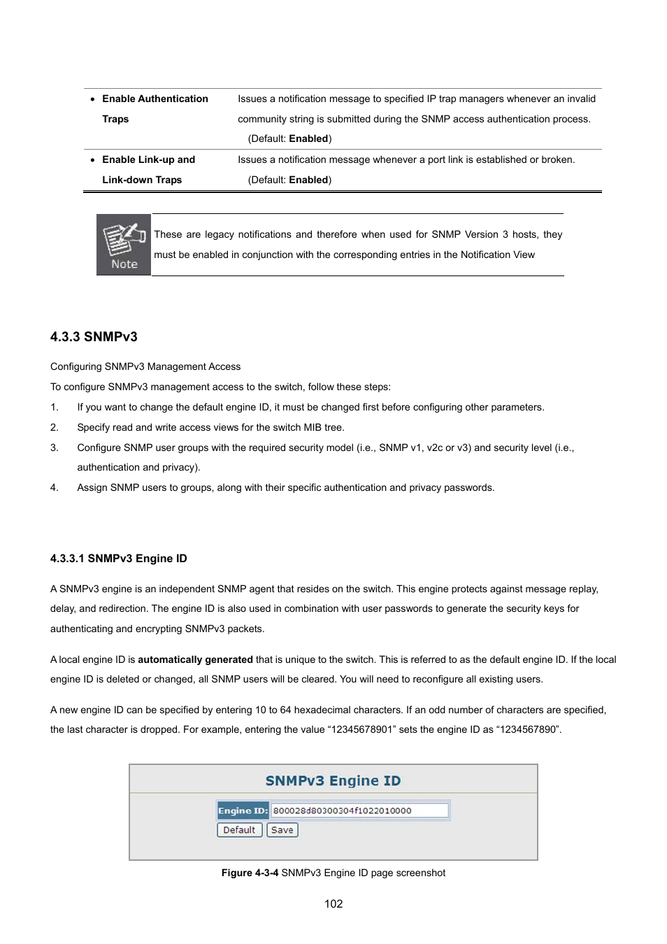 3 snmpv3, 1 snmpv3 engine id | PLANET SGSD-1022 User Manual | Page 102 / 693
