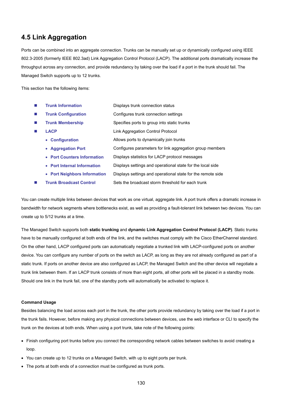 5 link aggregation | PLANET SGSD-1022 User Manual | Page 130 / 693