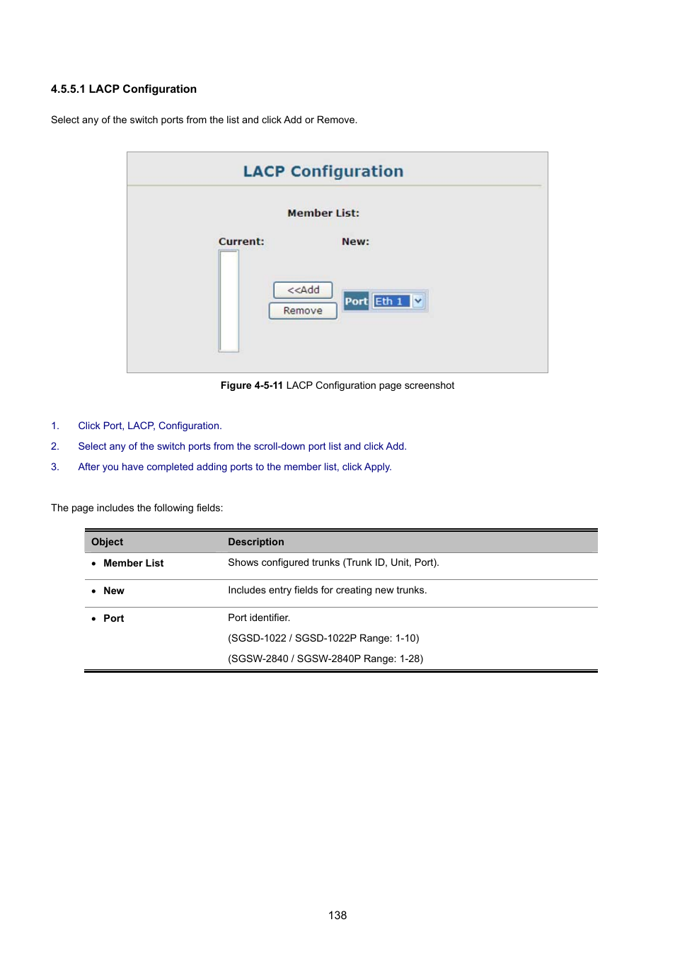 1 lacp configuration | PLANET SGSD-1022 User Manual | Page 138 / 693
