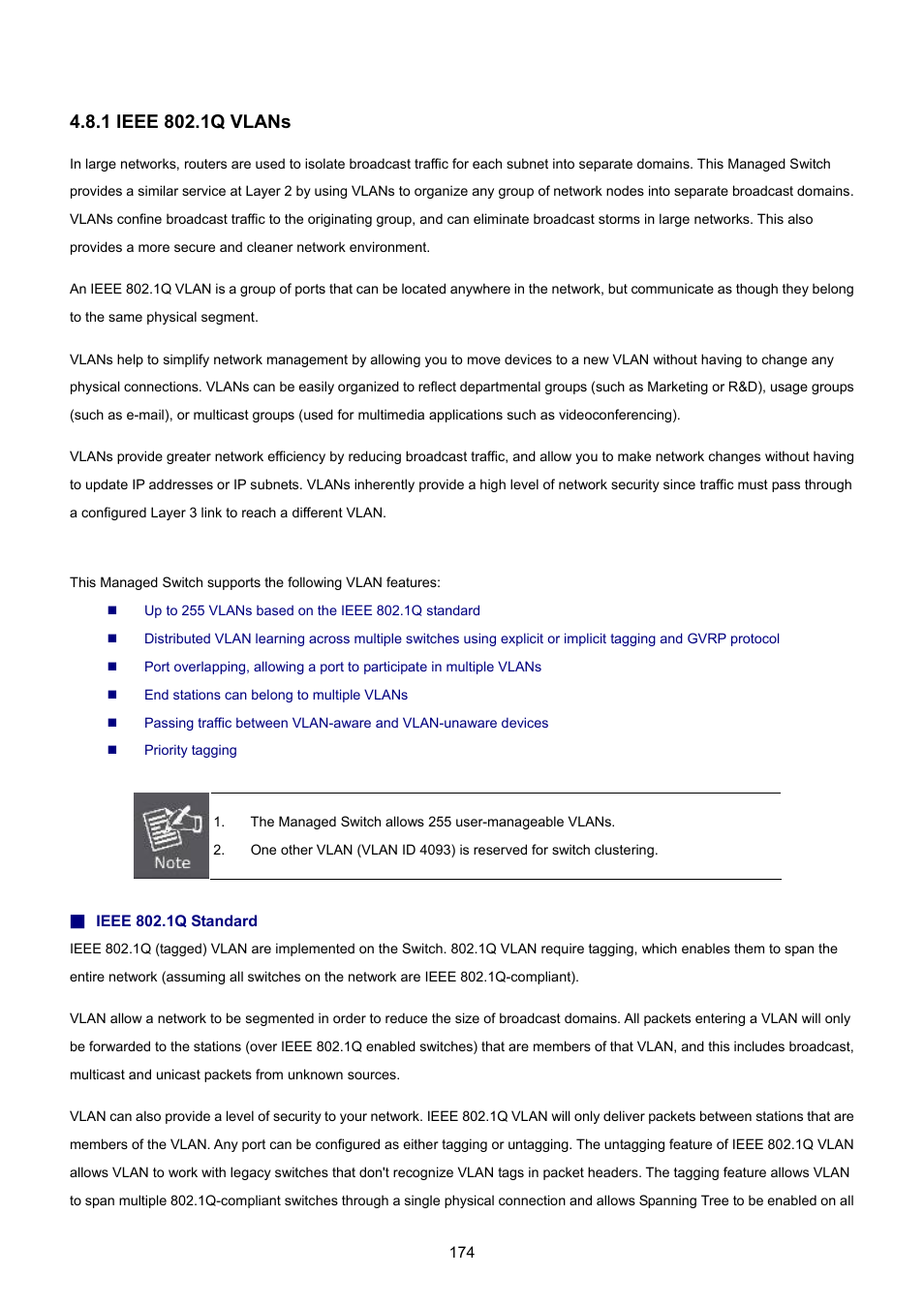 1 ieee 802.1q vlans | PLANET SGSD-1022 User Manual | Page 174 / 693