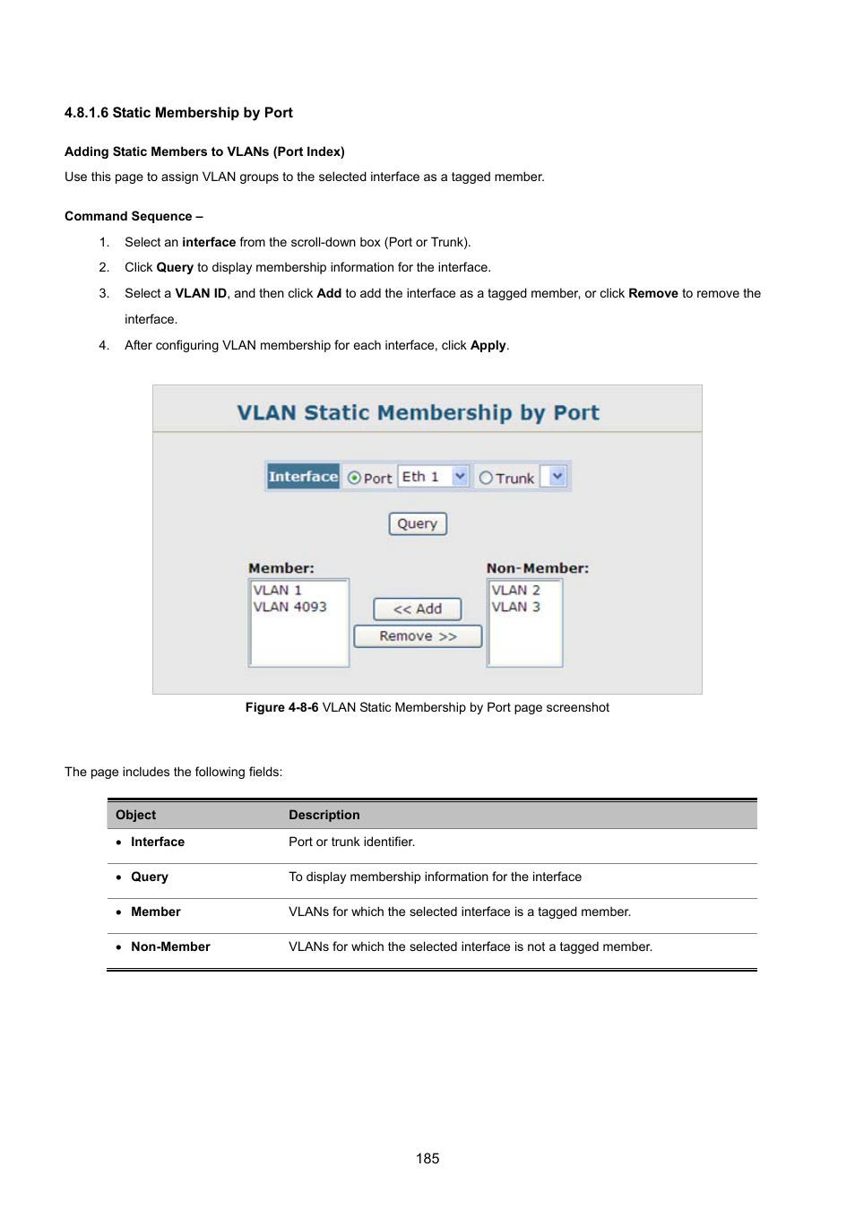 6 static membership by port | PLANET SGSD-1022 User Manual | Page 185 / 693