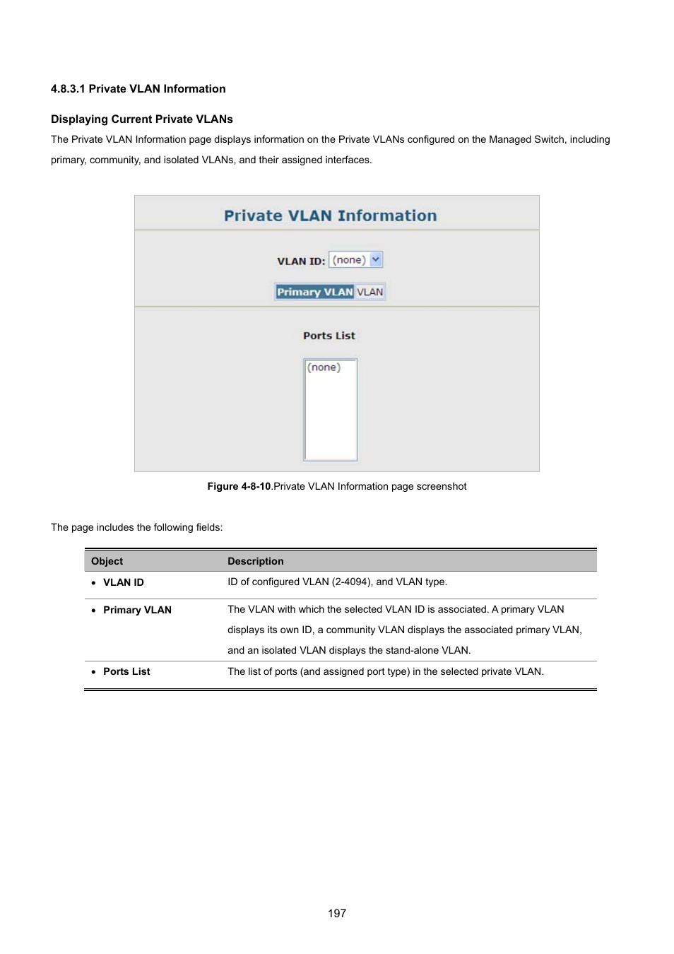 1 private vlan information | PLANET SGSD-1022 User Manual | Page 197 / 693