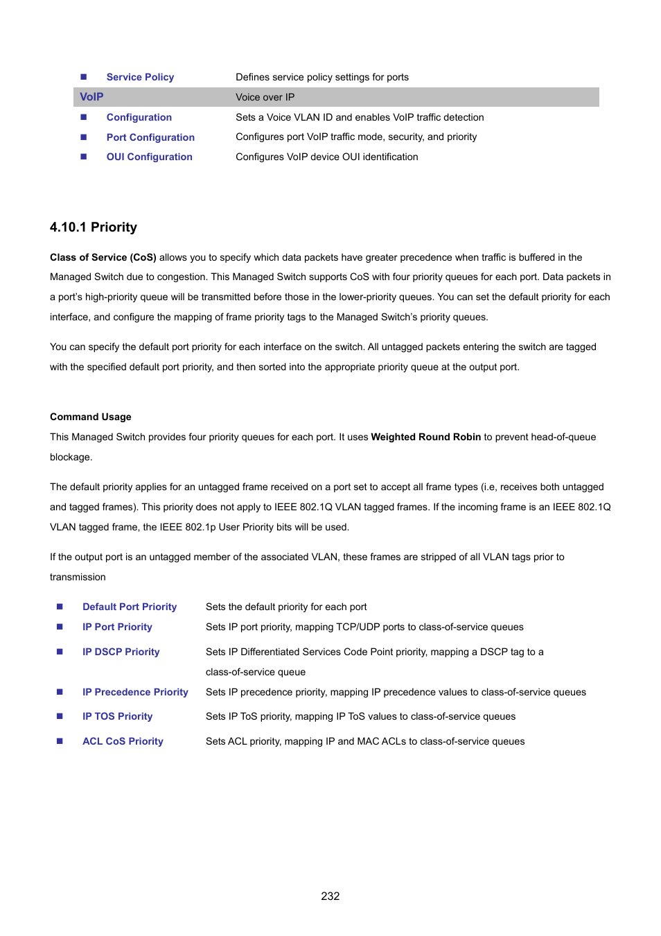 1 priority | PLANET SGSD-1022 User Manual | Page 232 / 693