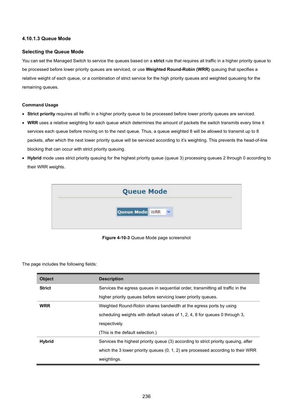 3 queue mode | PLANET SGSD-1022 User Manual | Page 236 / 693