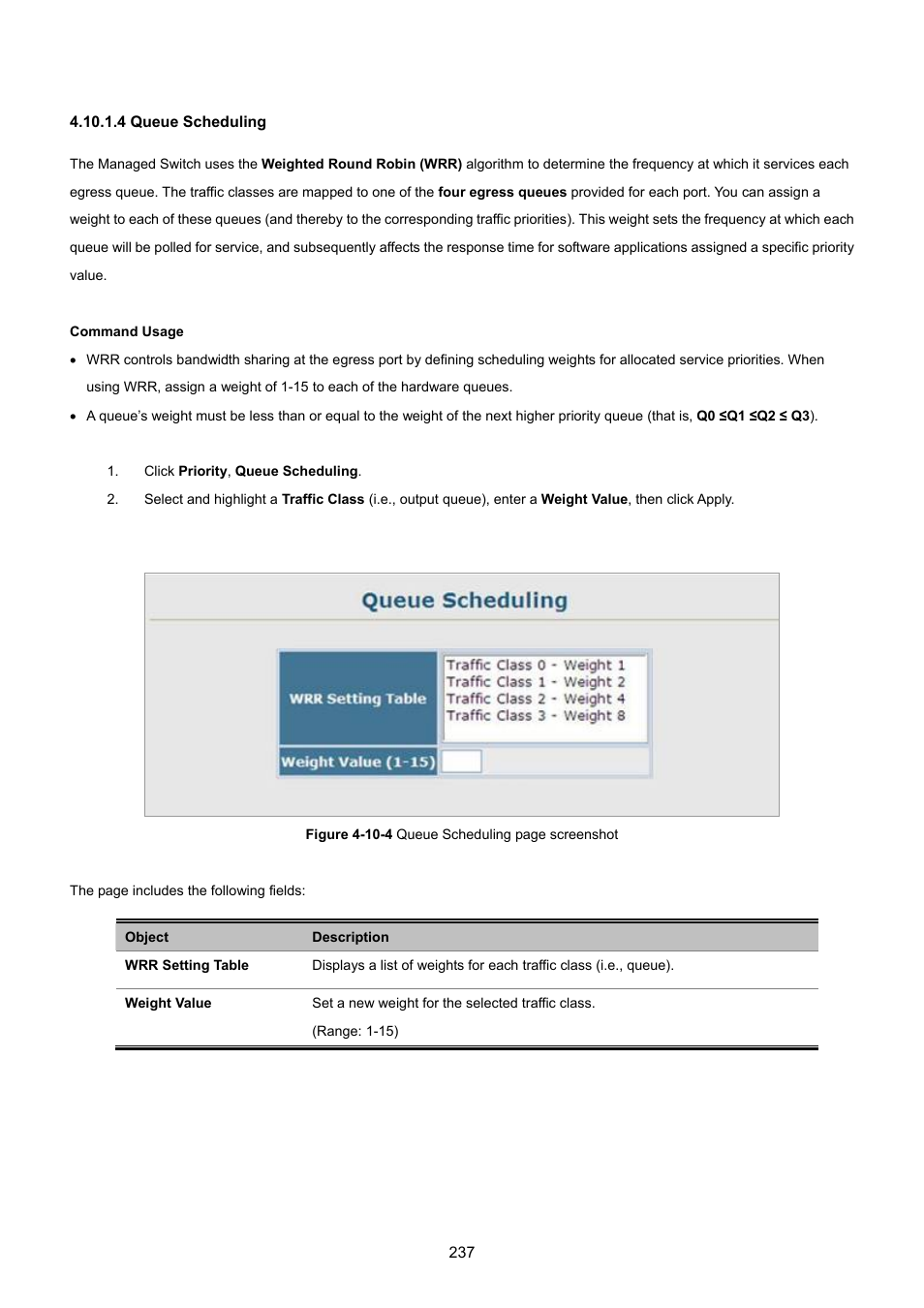 4 queue scheduling | PLANET SGSD-1022 User Manual | Page 237 / 693