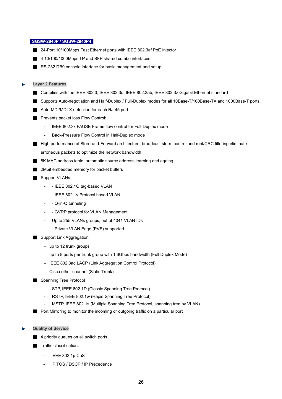 PLANET SGSD-1022 User Manual | Page 26 / 693