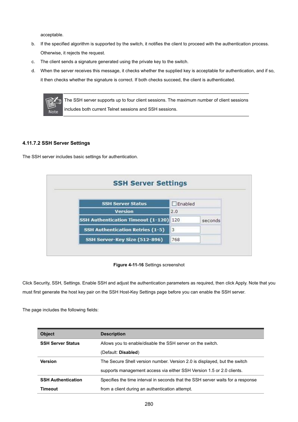 2 ssh server settings | PLANET SGSD-1022 User Manual | Page 280 / 693