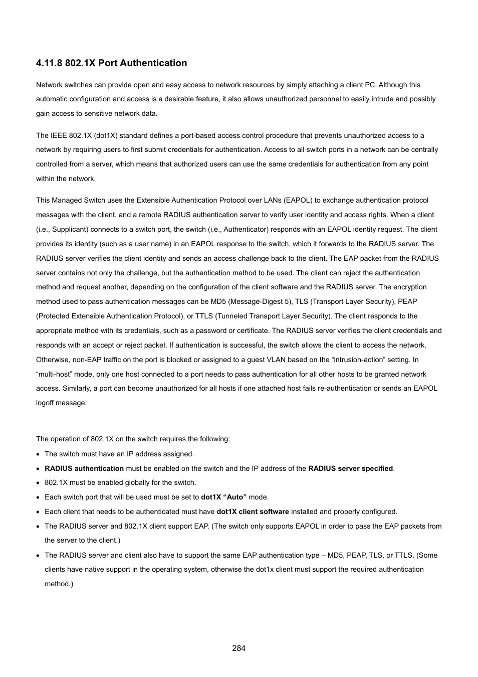 8 802.1x port authentication | PLANET SGSD-1022 User Manual | Page 284 / 693