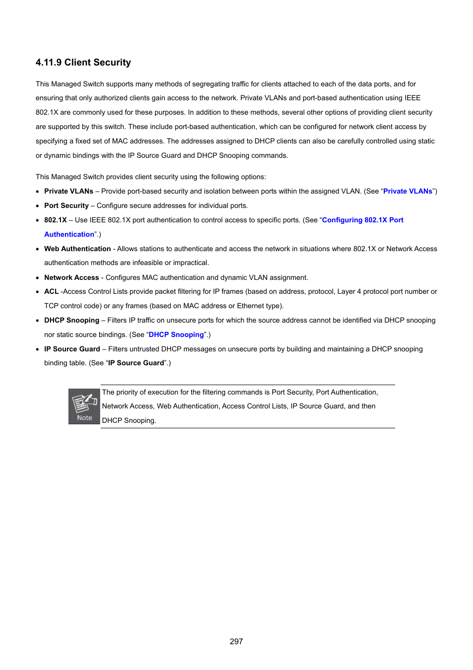 9 client security | PLANET SGSD-1022 User Manual | Page 297 / 693