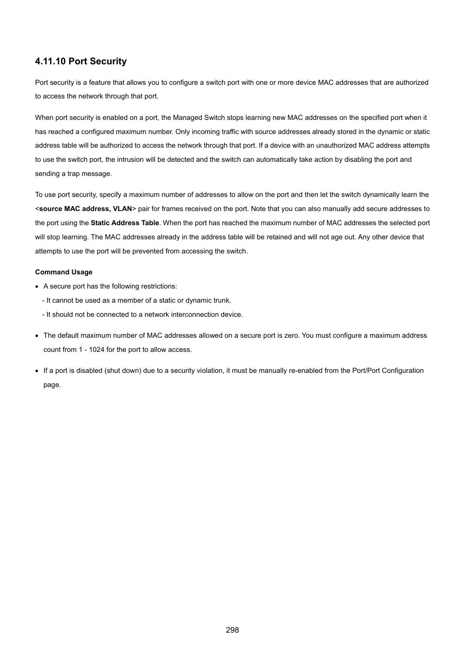 10 port security | PLANET SGSD-1022 User Manual | Page 298 / 693