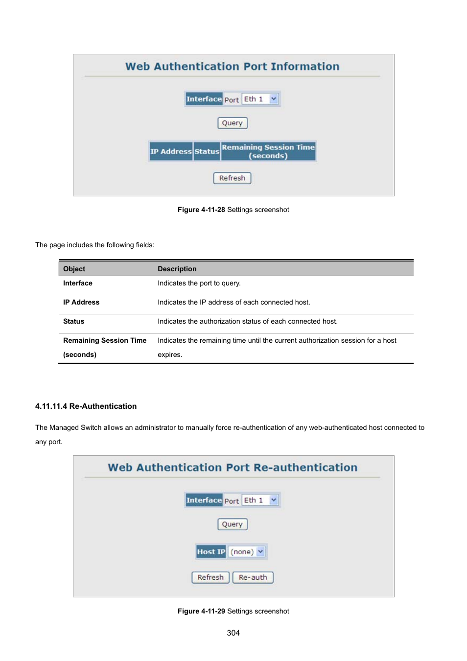 4 re-authentication | PLANET SGSD-1022 User Manual | Page 304 / 693