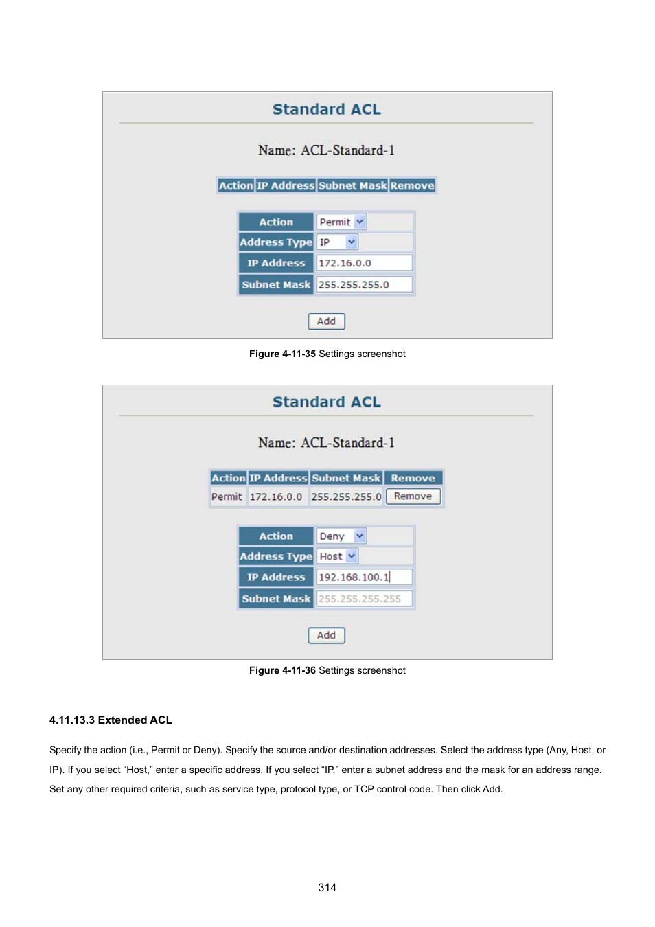 3 extended acl | PLANET SGSD-1022 User Manual | Page 314 / 693