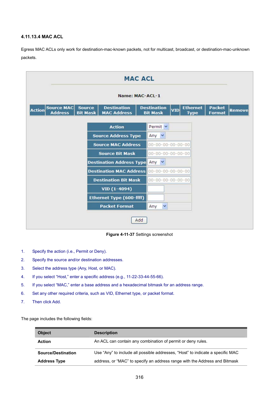 4 mac acl | PLANET SGSD-1022 User Manual | Page 316 / 693