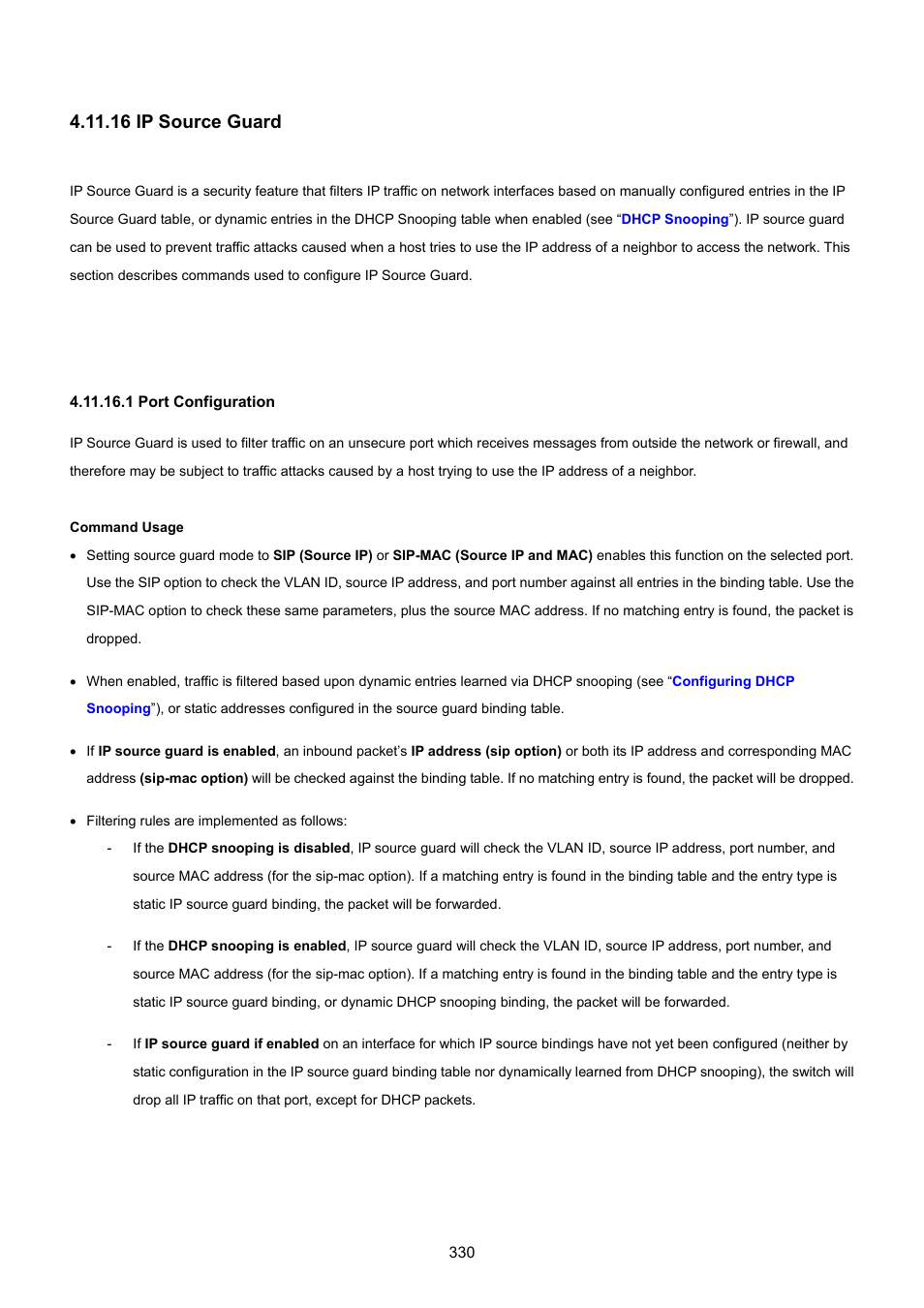 16 ip source guard, 1 port configuration | PLANET SGSD-1022 User Manual | Page 330 / 693