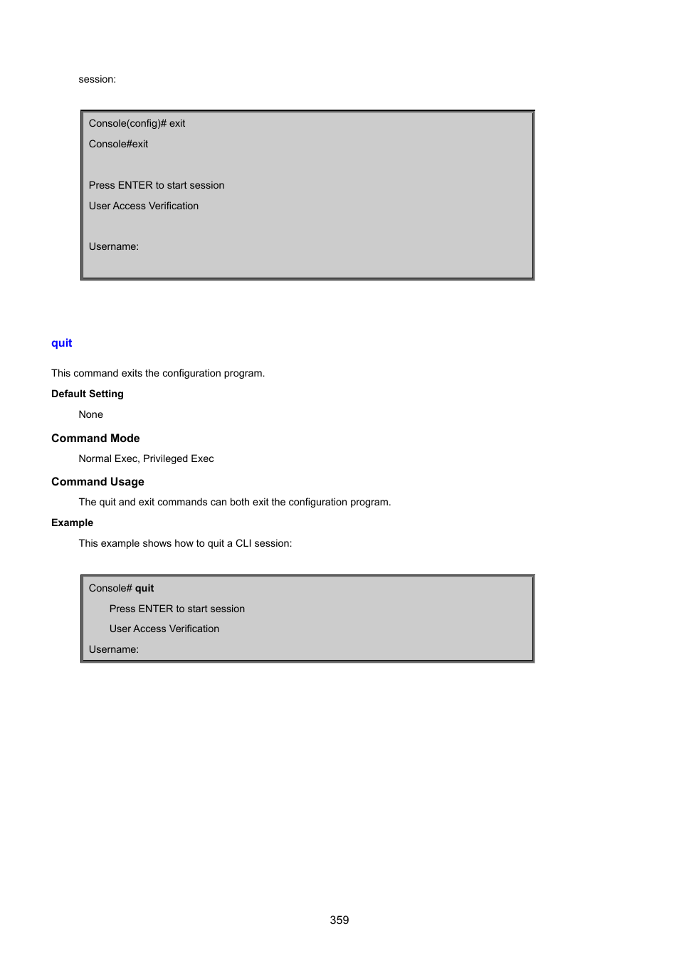 Quit | PLANET SGSD-1022 User Manual | Page 359 / 693