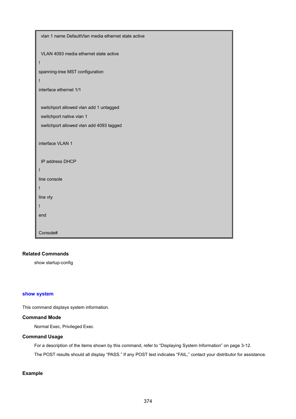 Show system | PLANET SGSD-1022 User Manual | Page 374 / 693
