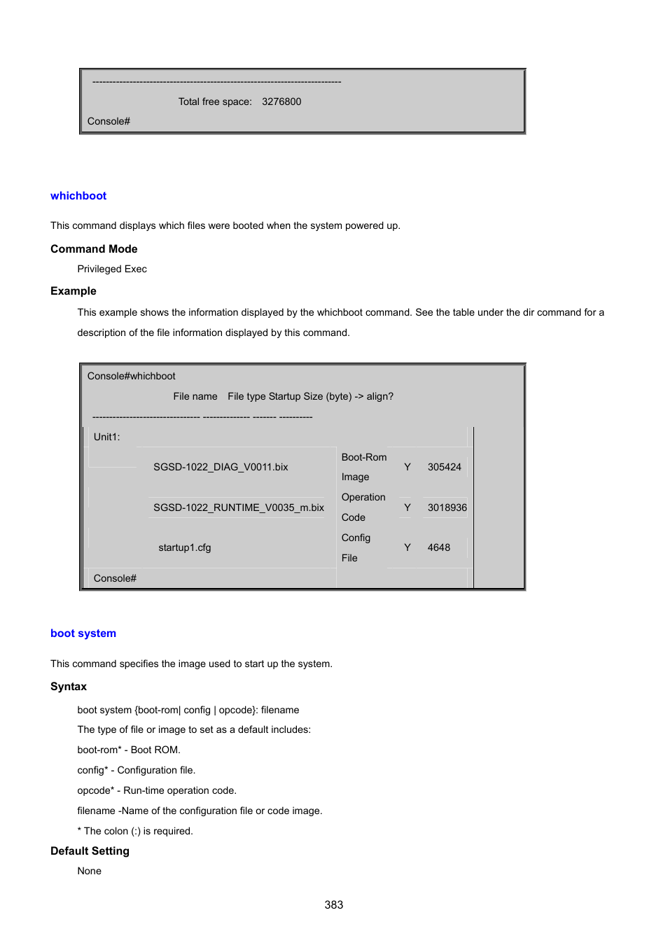 Whichboot, Boot system | PLANET SGSD-1022 User Manual | Page 383 / 693