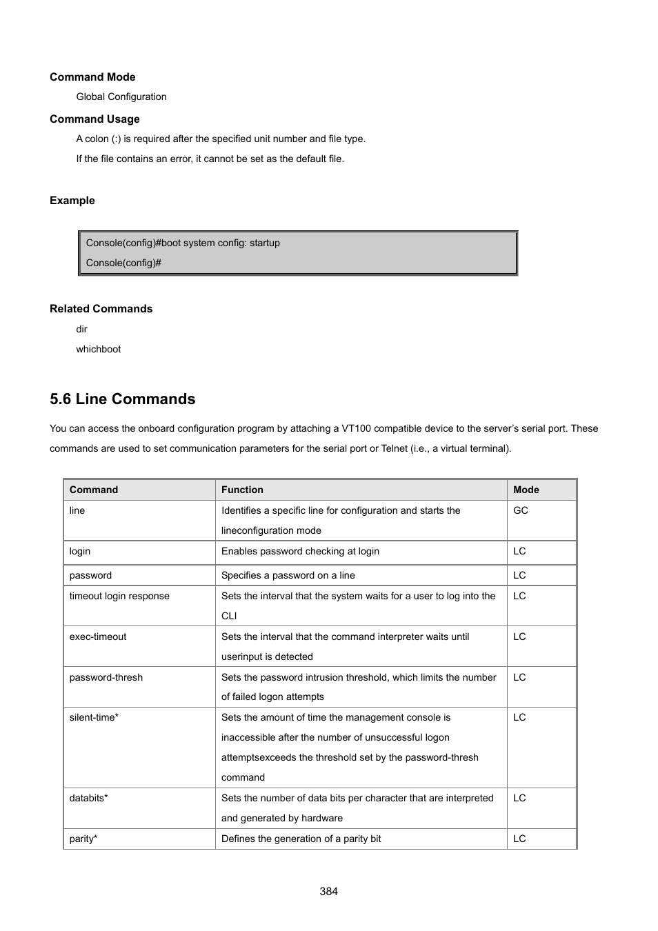 6 line commands | PLANET SGSD-1022 User Manual | Page 384 / 693