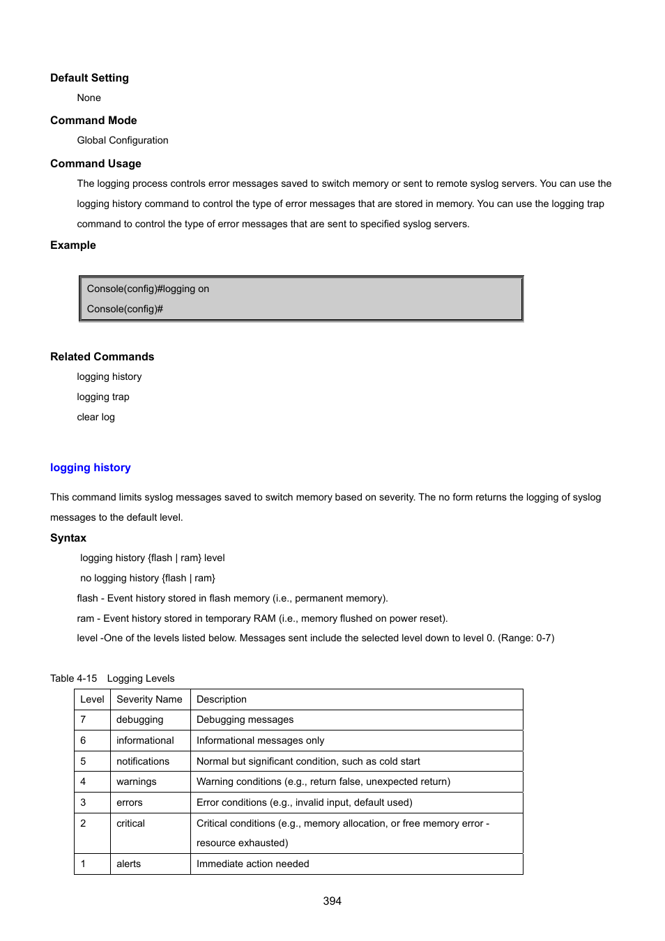 Logging history | PLANET SGSD-1022 User Manual | Page 394 / 693