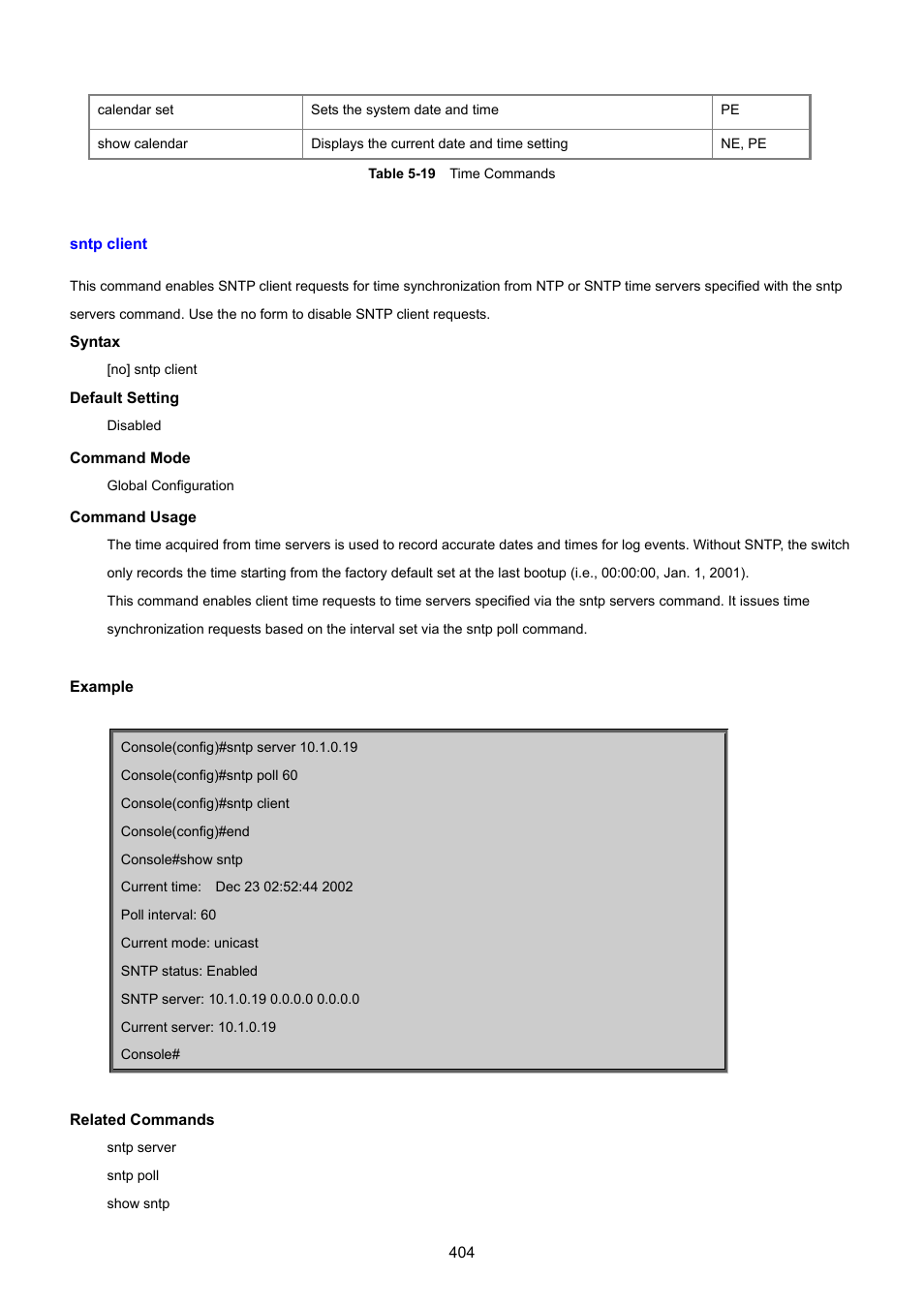 Sntp client | PLANET SGSD-1022 User Manual | Page 404 / 693